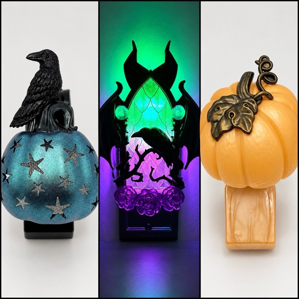 Bath & Body Works Wallflowers Plug Lot 3 Halloween Maleficent Raven Pumpkins